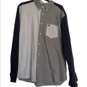 American Eagle Men’s Button Down Navy/Gray XL